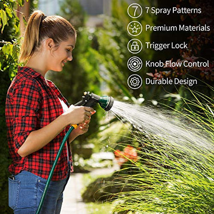 AUTOMAN Garden Hose Nozzle, Metal Water Spray Nozzle - color: Black