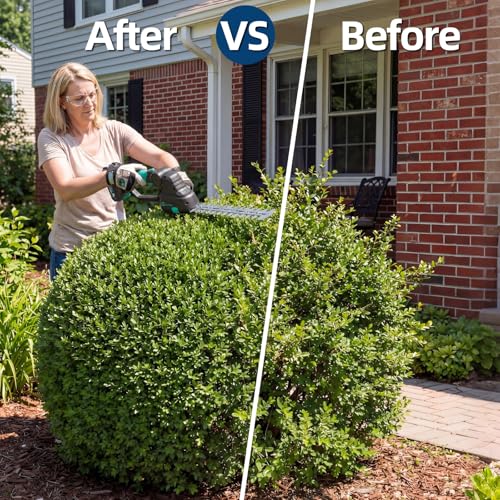 Garvee 20V 2-in-1 Cordless Hedge Trimmer with 2 Batteries