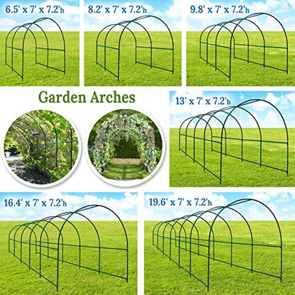 Multi-Size Large Garden Support Arch Frame Climbing Plant Arch Arbor for Flowers/Fruits/Vegetables (13FT x 7FT x 7.2FT) - size: 13 ft x 7 ft x 7.2 ft