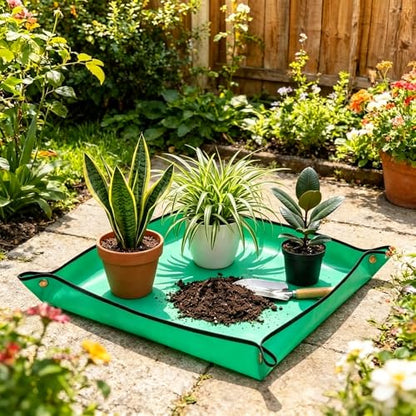 Repotting Mat,Waterproof Plastic Potting Mat,Gardening for Indoor Plant Transplanting,Dirt Control,Soil Change,Gift for Plant Lovers Green - color: Green