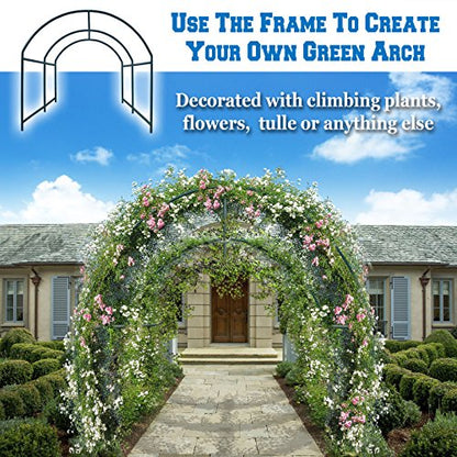 Benefit-USA Multi-Size Large Garden Support Arch Frame Climbing Plant Arch Arbor for Flowers/Fruits/Vegetables (9.8'X6.6'X5.9'), Green - size: 9.8 ft x 6.6 ft x 5.9 ft