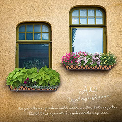 36" Hanging Window Box Basket w/Coco Liner, Black, 2 Pack - color: Black-set 2, size: 36IN Style A