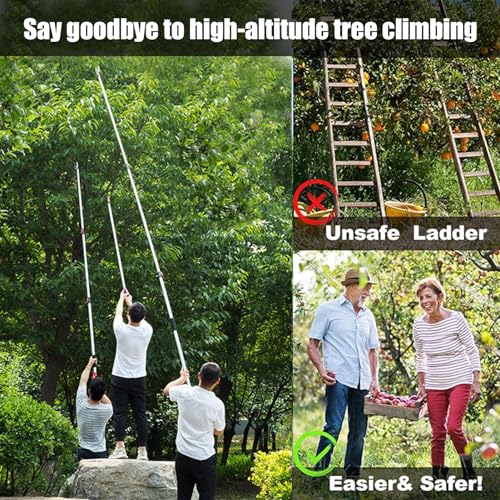 xixi-home 4.2-7.2 Ft Cut and Hold Pruning Trimmer,2 Sections Extendable Tree Pruner Lightweight Tree Trimmers,Long Reach Pole Saw Pruning Shears Telescoping Fruit Picker（with Spare Blade Head） - size: 1.3-2.2m -2
