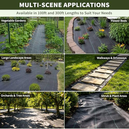 EXTRAEASY 4ft x 100ft Weed Barrier Fabric, Heavy Duty Landscape Fabric, 3.2oz Weed Control Fabric, Tear-Resistant Weed Blocker Ground Cover for Garden, Gravel, Driveway, Flower Bed - size: 4ftx100ft