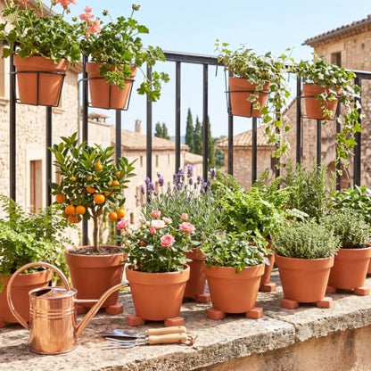 LemonRoad 12 Set Terra Cotta Cement Pot Feet for Outdoor Planters, Sector - style: Sector