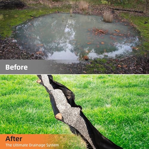 6 oz Heavy Duty Non-Woven Geotextile Fabric 6 ft x 300 ft, 350N Tensile Strength & 440N Load Capacity, Landscape Fabric for Driveway Stabilization, Erosion Control, French Drains & Road Base - size: 6FTx300FT-6.0OZ
