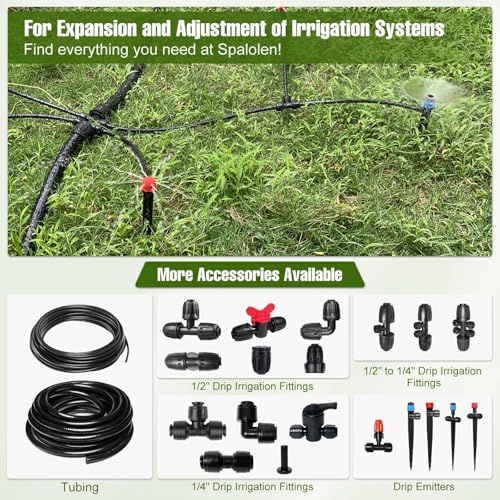 20PCS Push-to-Fit Drip Irrigation Emitters for 1/4 inch Irrigation Tubing, Two-Way Connection Adjustable Drip Emitter Sprayer with Stake, Irrigation Dripper Sprinklers for Drip Irrigation System - size: 20PCS Two-Way Drip Irrigation Emitters Sprayer