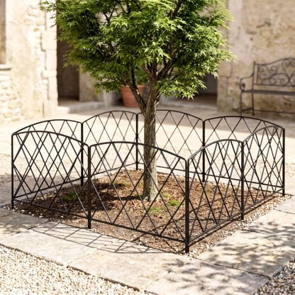 Thealyn 10ft x 24" Metal Decorative Garden Fence(5Pcs Set) - style: Minimalist