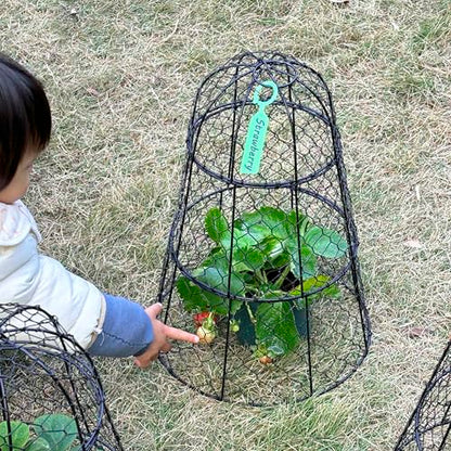 6 Pack 11.4" D x 17.7" H Garden Cloches for Plants,Rustproof Chicken Wire Cloches Flip-Top Design,Upgraded Triple Combination,Plant Protectors from Animals,Ideal for Outdoor Plant Protection