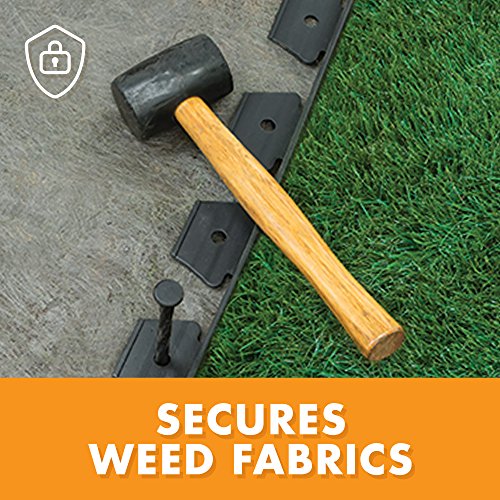 EasyFlex No-Dig Landscape Edging with BONUS Anchoring Spikes, 1.5 in. Tall Straight Top Plastic Garden Border, 100 Foot Kit, Black - style: 100 ft bonus spikes