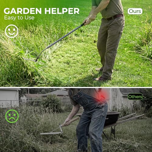 Walensee 48in Double-Edged Grass Whip, Scythe for Cutting Weeds & Grass - size: 48-Inch