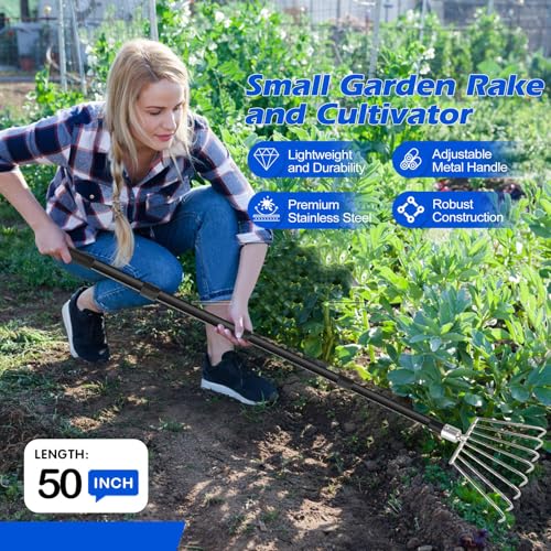 Small Claw Clam Rake Garden Long Handle Clamming Tool