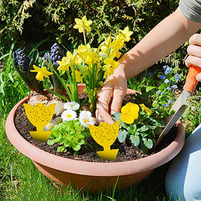 Fruit Fly Trap 48 Pack Yellow Sticky Gnat Killer Traps for Indoor Plants - size: 48 Packs