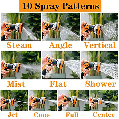 Garden Hose Nozzle Spray Nozzle,10 Hose Metal Duty Watering Patterns Thumb Control On Off Valve, High Pressure Nozzle Sprayer for Watering Plants, Car Wash,Cleaning,Showering Pets Blue - color: Blue