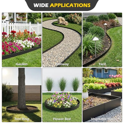 Dyna-Living 40 x 8 Inch Galvanized Steel Landscape Edging 20FT Metal Edging - size: 8 inch