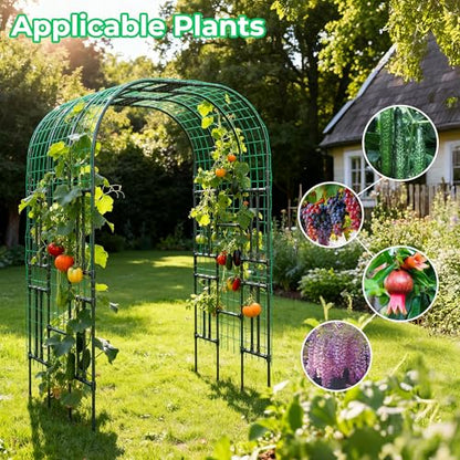 Aohanoi Garden Arch Trellis for Climbing Plants,7.22 FT Tall Large Arbour Archway for Rose Vine Cucumber Vegetables,Wide Garden Arch for Lawn,Party,Ceremony Wedding Decoration - size: 62''L x 45''W x 86''H