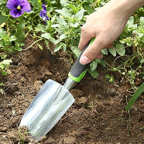 Garden Tool Shovel for Digging Gardening Trowel for Lawn Planting Alloy Spade Plastic Handle Anti Slippery - color: Yellow