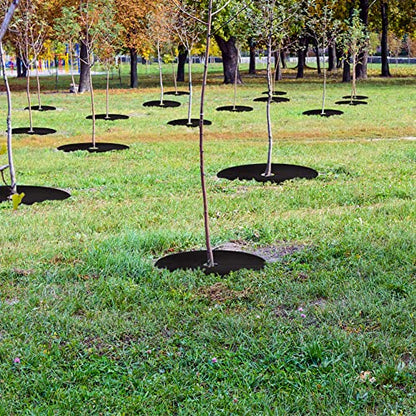 20.5" Non-Woven Tree Mulch Ring 8 Pack, Weed Barrier Mat,Degradable Tree Mulch Used to inhibit Weed Growth and Landscape Weed Control Plant Root Protection - color: Black- 8 Pack-20.5"
