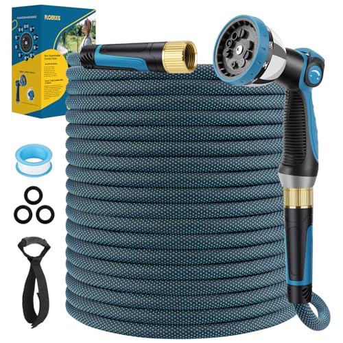 Non-Expandable Garden Hose 25 ft, Lightweight Flexible Anti-Kink - color: Blue, size: 25ft
