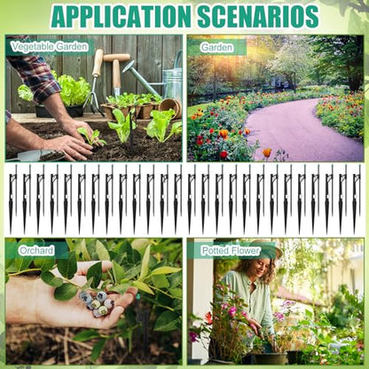 25 Pcs 12.8 Inch Drip Irrigation Stakes with 180 Degree Sprayer Emitters and Sprinkler Extension Riser 1/4 Inch Drip Line Sprinkler Support Stakes for Garden Watering System,Green