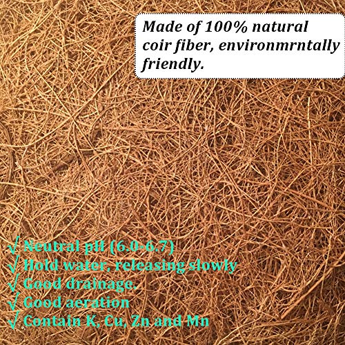 14 inch Coco Liner for Planters, 2PCS Half Round Replacement Plant Basket Liners Coco Fiber Liner for Hanging Basket Wall Flower Basket, Half Circle Wall Planter - size: 14 inch