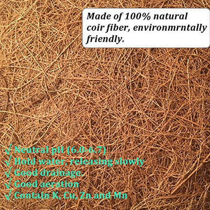 2PCS Half Round Replacement Coco Liner for Hanging Basket Wall Flower Basket Half Circle Wall Planter Coconut Fiber Plant Basket Liner for Garden Planter Flower Pot (16 inch) - size: 16 inch