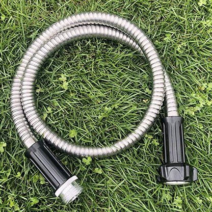 Yanwoo 304 Stainless Steel 1 Feet Short Garden Hose with Female to Male Connector, Water Hose, Metal Hose, Outdoor Hose (1ft) - size: 1ft