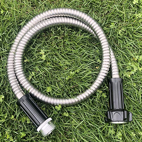 Yanwoo 304 Stainless Steel 30 Feet Garden Hose with Female to Male Connector, Water Hose, Metal Hose, Outdoor Hose (30ft) - size: 30ft