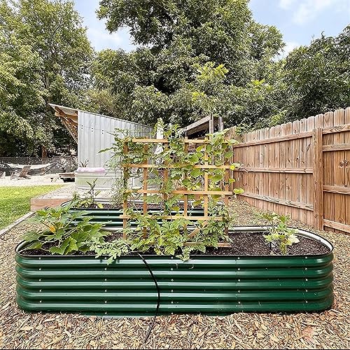 Vego garden Raised Garden Bed Kit, 17" Tall 10 in 1 Jumbo Modular Raised Garden Beds Metal Planter Box for Vegetables, Flowers, Herbs, British Green - color: British Green