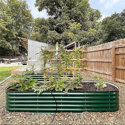 Vego garden Raised Garden Bed Kit, 17" Tall 10 in 1 Jumbo Modular Raised Garden Beds Metal Planter Box for Vegetables, Flowers, Herbs, British Green - color: British Green