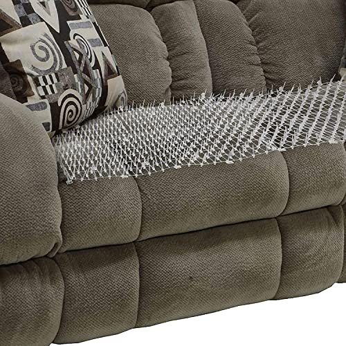 Cat Scat Mat Clear (14 ft.) with 10 Staples, Anti-cat Network with Spikes Digging Stopper - Cat Deterrent Mat for Indoor and Outdoor - size: 14 ft x 12 in