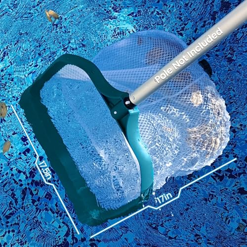 17.5" Ultra Fine Mesh Pool Net Skimmer, Deep Bag Leaf Rake (No Pole) - size: Diamond Pool Rake