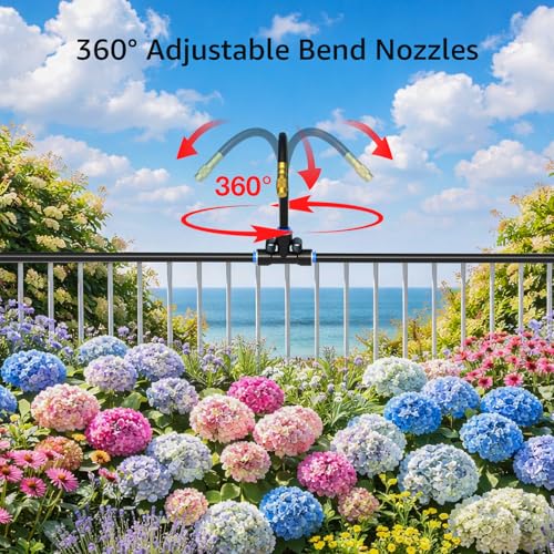 Bluepro Drip Irrigation System with 360° Adjustable Copper Nozzles - size: 7.8inch