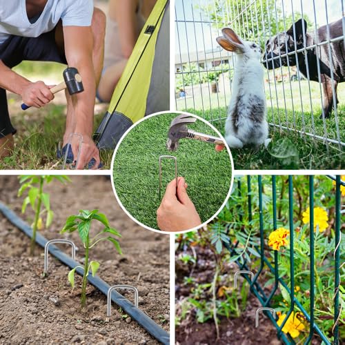 HongWay 50 Pack Landscape Staples, 8 Gauge Thickened Garden Stakes - size: 6 Inch-8Ga. Thicken, 50pcs