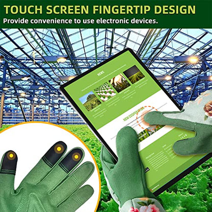 WANCHI Work Garden Gloves Women,Long Sleeve Gardening Gloves,Green Small - color: Green, size: Small (Pack of 1)