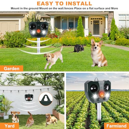 2026 Solar Powered Animal Repeller Outdoor with Flash Lights to Repel Deer