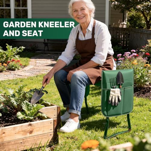 Garden Kneeler and Seat with 2 Tool Pouches for Gardening Work