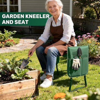 Garden Kneeler and Seat with 2 Tool Pouches for Gardening Work
