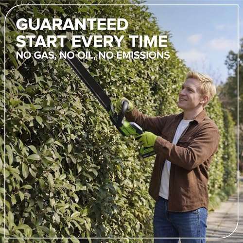 Greenworks 24V 20in Hedge Trimmer, 2.0 Ah Battery and Charger Included - size: 20 in, style: With 2Ah Battery