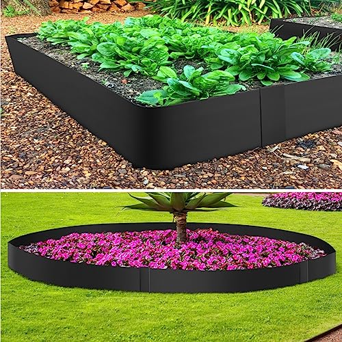 20ft. 40" L × 6" H Metal Landscape Edging, 6 Pack Garden Border - color: Black, size: 6 Inch