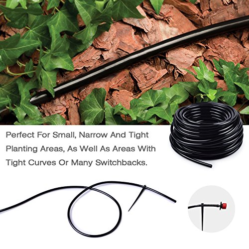 MIXC 50FT 1/4" Irrigation Tubing, 0.27" OD x 0.15" ID Drip Irrigation Hose - size: 50FT