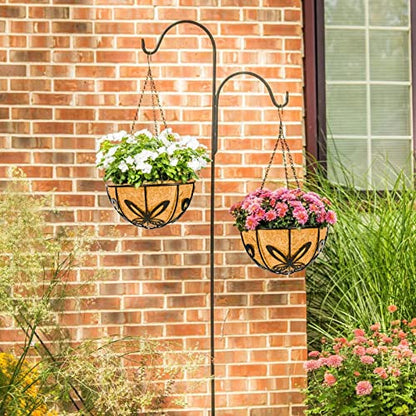 Kingbuy Metal Hanging Basket for Plant Planter with Coconut Fiber Liner Chain Wire Holder 12 Inch Flower Pot Indoor Outdoor Patio Lawn Garden Decor, Butterfly Pattern, 2 Pack - size: 12 Inch, style: Butterfly
