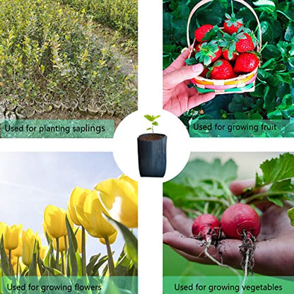 gardtree Plant Nursery Bags 5.5" * 6.3" 400PCS, Non-Woven Plant Grow Bags Fabric Seedling Starter Bags for Vegetable Flower Fruit Saplings Tree, Home Garden Supply - color: Black, size: 5.5"x6.3"/400PCS