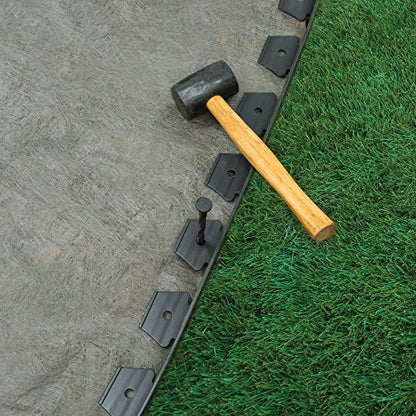 EasyFlex No-Dig Landscape Edging with Anchoring Spikes, 1.5 in. Tall Straight Top Plastic Garden Border, 40 Foot Kit, Black - style: 40 ft traditional