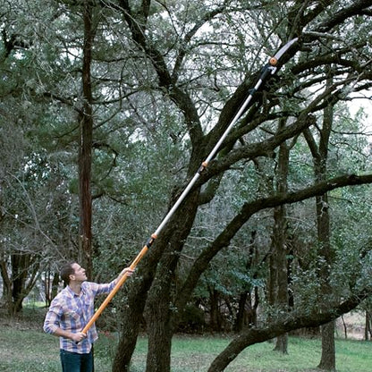Fiskars 7-16 Ft Chain-Drive Extendable 2-in-1 Tree Pruner & Manual Pole Saw - style: 7-16 ft Chain Drive Saw & Pruner
