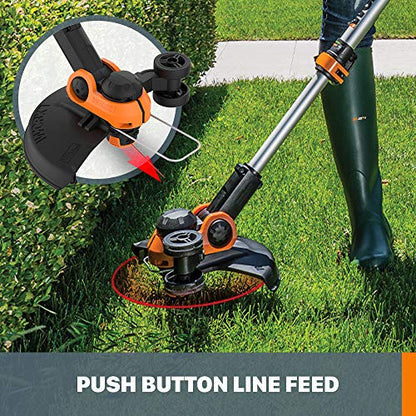 Worx 20V 12" 2-in-1 Cordless String Trimmer & Electric Lawn Edger, WG162 - style: 12" 20V Trimmer w/(1) 2.0 Ah Battery