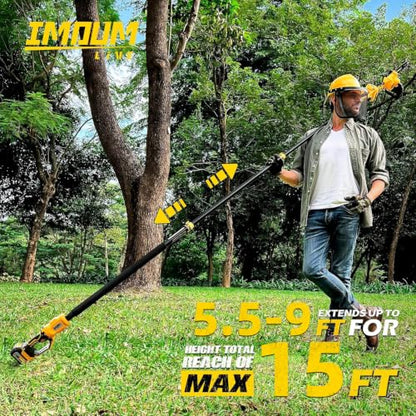 IMOUMLIVE 10" Pole Saw & Mini Chainsaw 2-IN-1, Cordless Pole Chainsaw - color: Yellow 10 Inch