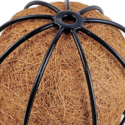 TIHOOD 2 Pack 8 inch Metal Hanging Baskets for Plants Outdoor, Wire Round Planters with Coco Coir Liner, Hanging Flower Baskets for Home Garden Porch Balcony Railings Decor
