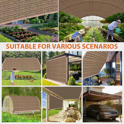 90% Shade Cloth Sun Shade Fabric Privacy Screen Shade Cover for Patio Garden Pergola Shade Cover Canopy with Gromments, 6 x 8 FT, Mocha - color: Mocha, size: 6 x 8 FT