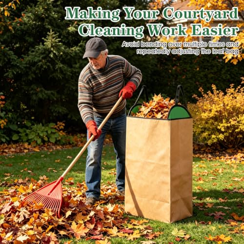 2 Pack Leaf Bag Holder Pop Up Portable Foldable